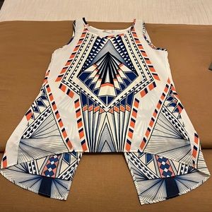 Size small, sleeveless top with cutout back slit
